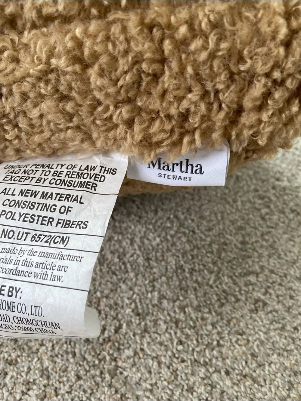 MARTHA STEWART Teddy Gingerbread House Shaped Pillow
